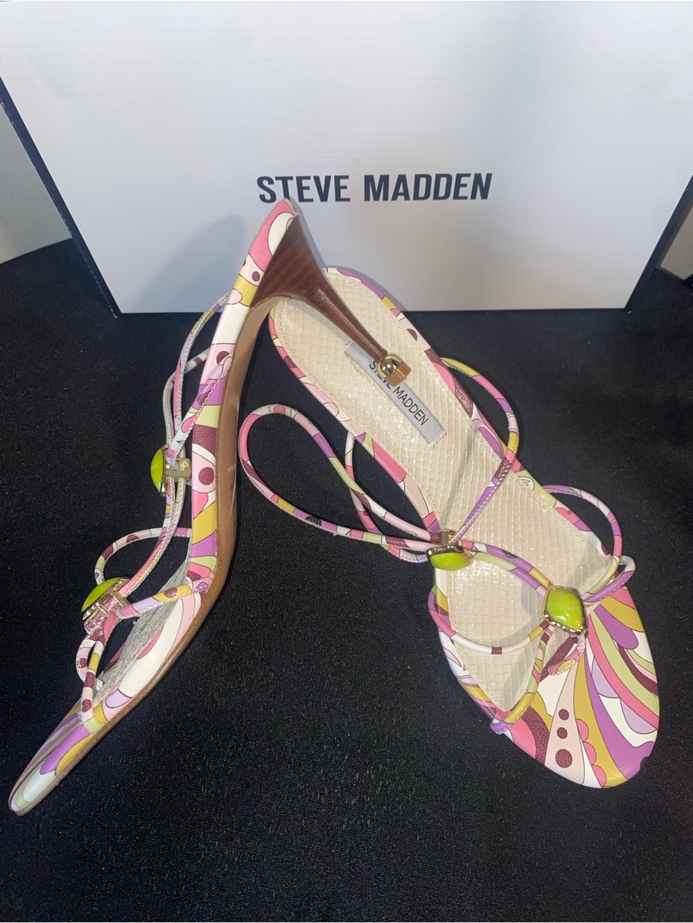 Steve Madden Women’s “RAMOS” Multi Strappy Heeled Sandals - Picture 8 of 9